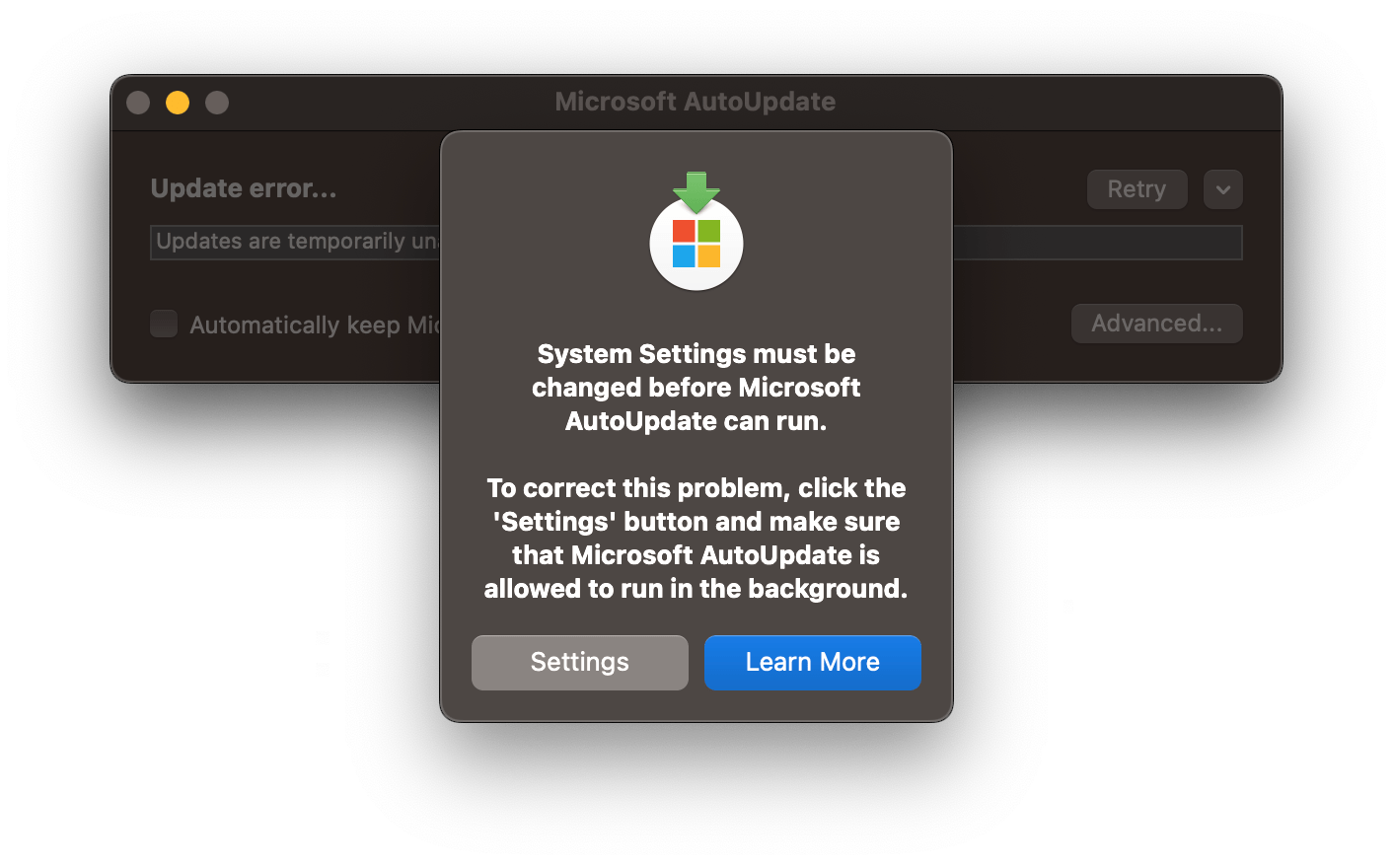 Microsoft Office Mac Ventura System Settings must be changed before